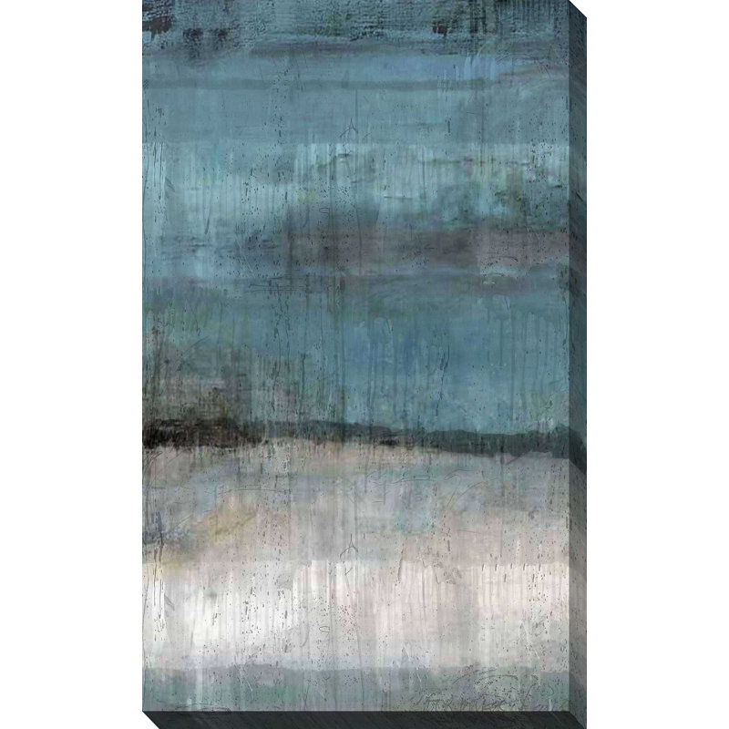 Étude en bleu clair par - Peinture, Toile tendue, H 30 po x l 18 po x P 1 po
