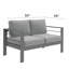 4-Piece Modern Aluminum Patio Conversation Set,  4-Seat Outdoor Sofa With  Thick Dark Gray Cushions & Gray Frame And Coffee Table