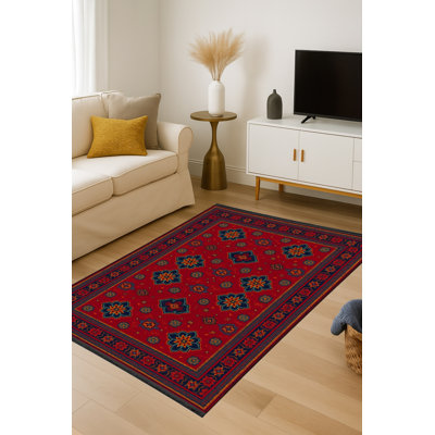 Tapis tissé rouge Mosso
