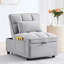 Lit convertible 4 en 1, structure, lit moderne en velours gris avec dossier réglable, confortable-1243372708