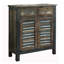 Console à 2 portes en chêne antique et bleu sarcelle