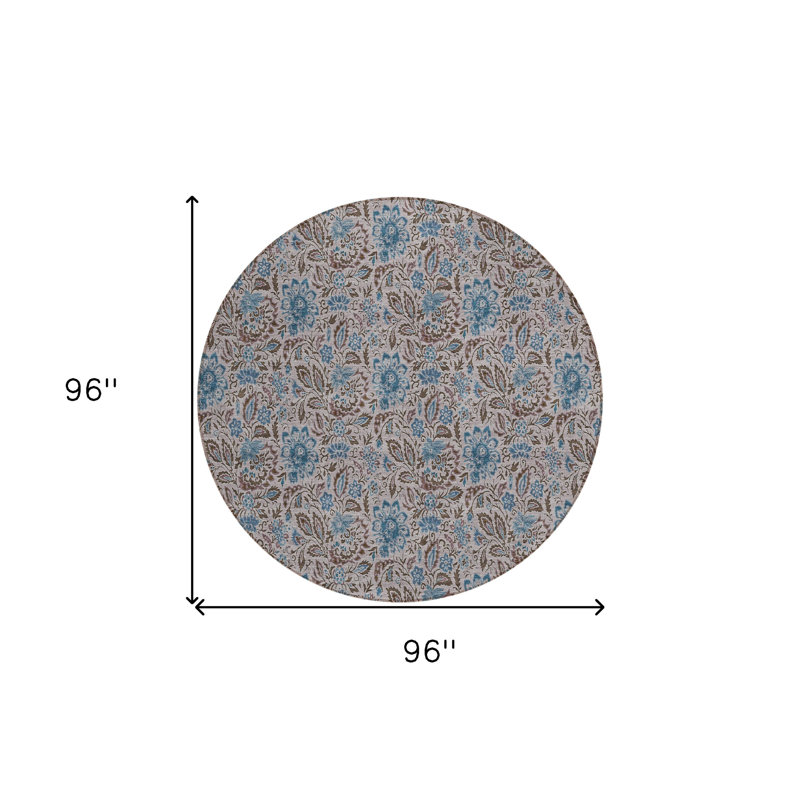 Tapis rond bleu 8 po