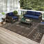 Tapis brun / blanc Anbar tissé à la machine-991436905