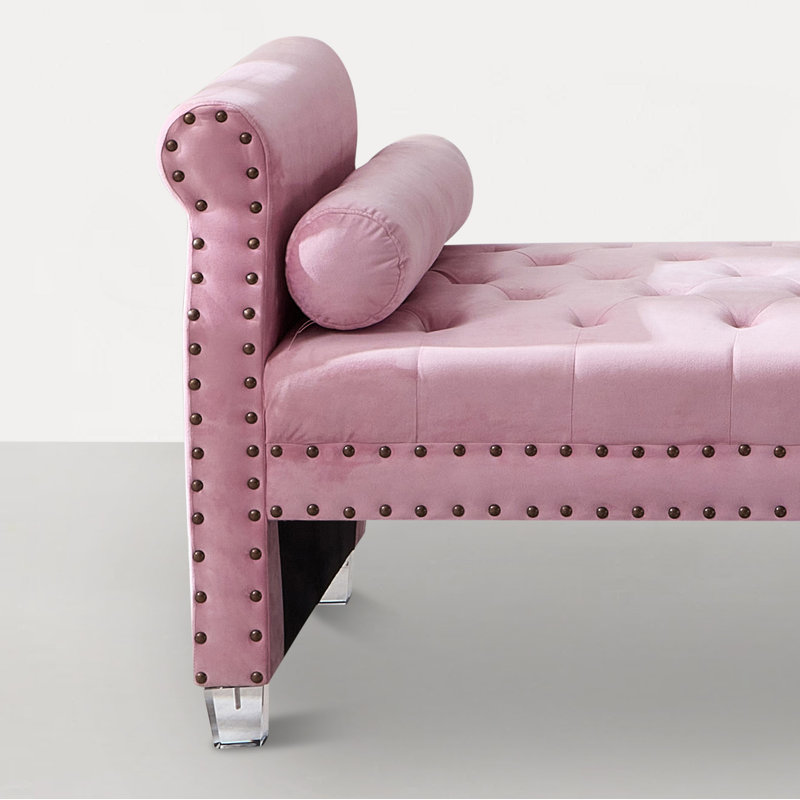 Banc Stephenie, Velours rose