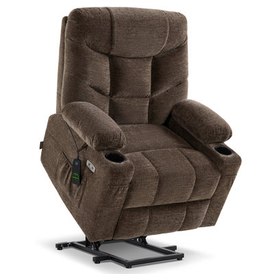 19.7" Seat Wide Small Power Lift Recliner Chair with Extended Footrest & USB and Type-C Charge Ports by Red Barrel Studio