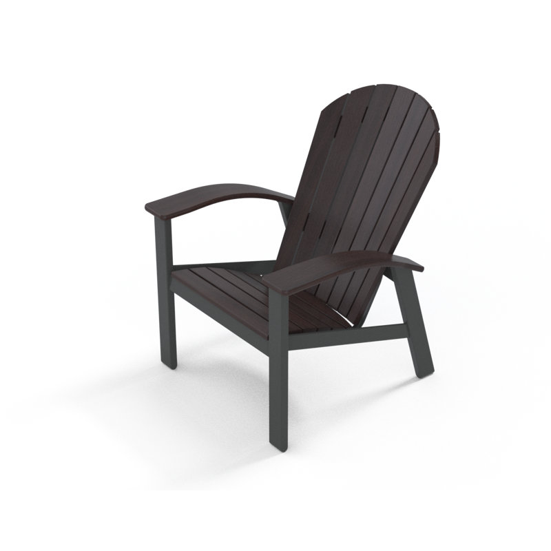 Augusto Outdoor Adirondack Chair, Graphite, Chestnut