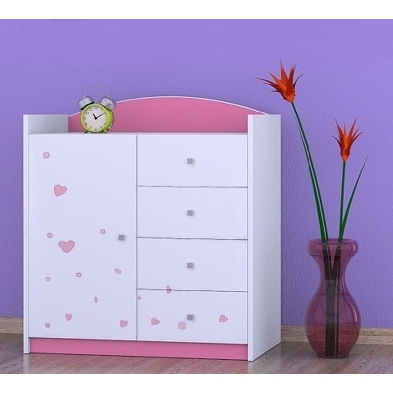 Nicollet Kids 4 - Drawer Combo Dresser, Pink