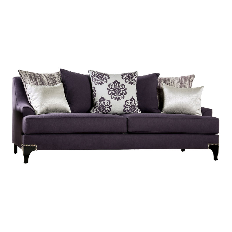Moorton Upholstered 91'' Sofa, Purple