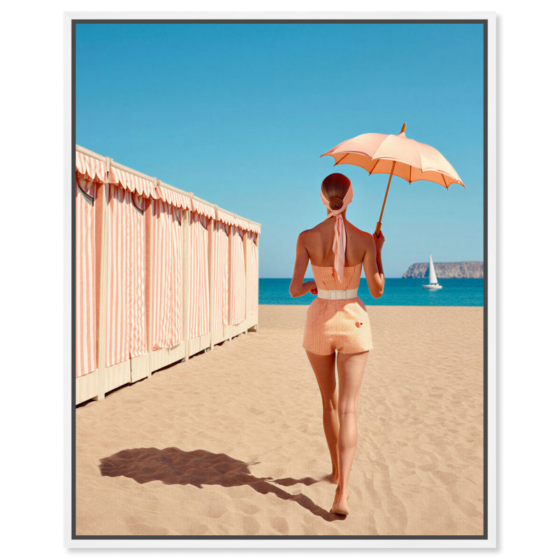 Vogue Cabana I Canvas Fashion Print by Oliver Gal, Black Frame, 16 x 20, 21"H x 25"W, White Floater Frame