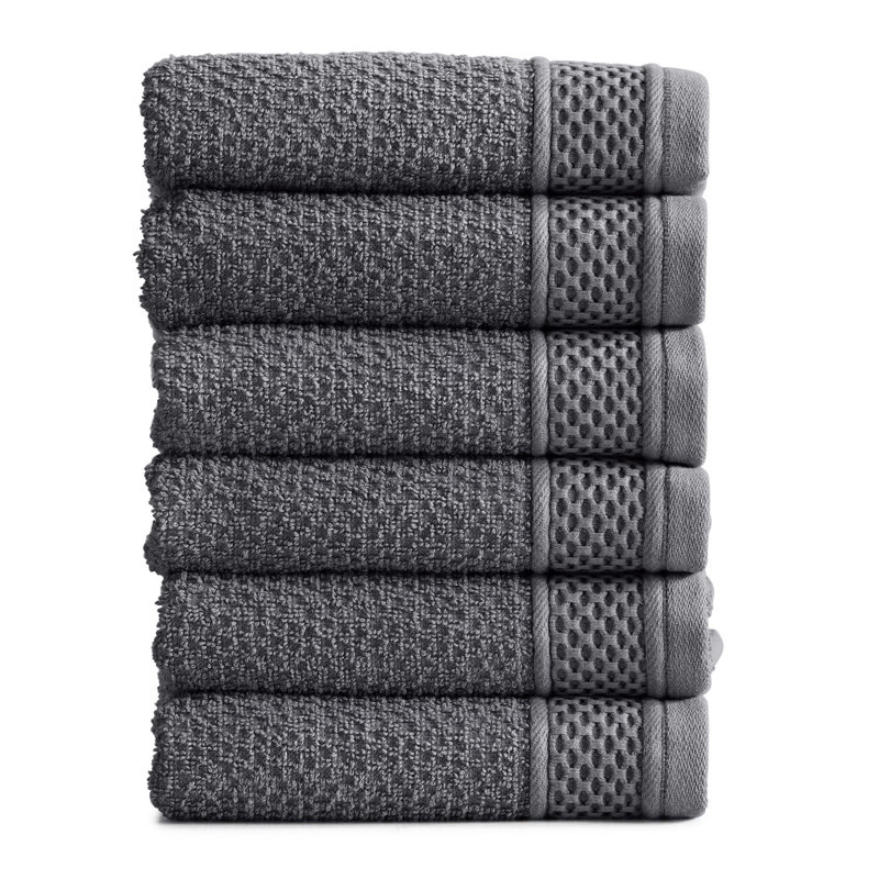 Débarbouillette 100% coton Sharleez, Gris foncé
