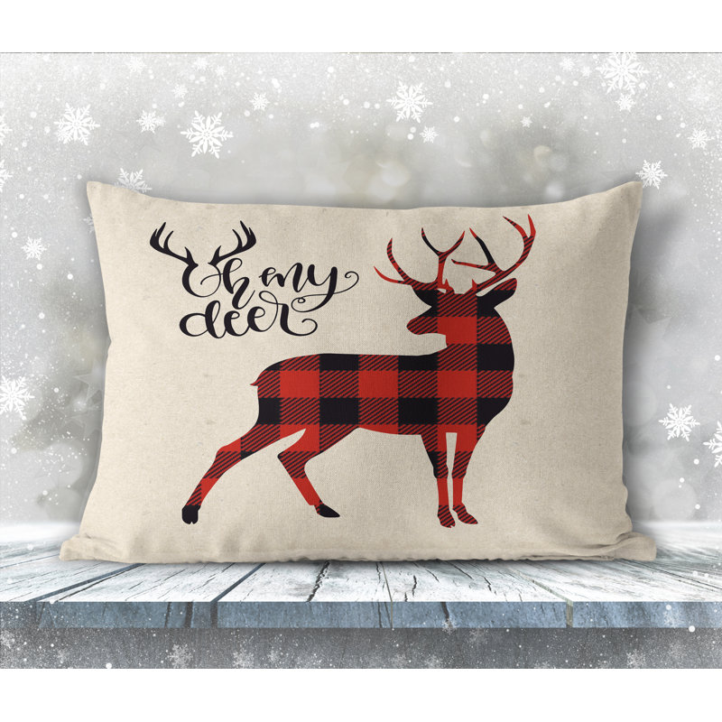 Coussin intérieur / extérieur Oh My Deer Oh My Deer, 18 po x 24 po, Rectangle
