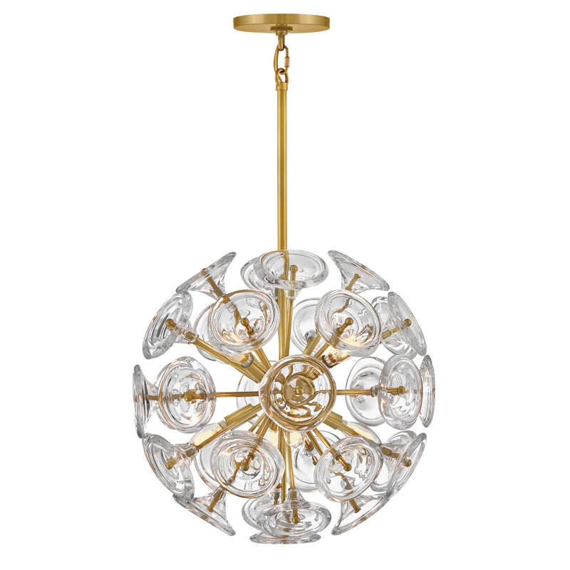 Maya Chandelier, 70.5" H x 19.75" W x 19.75" D, Clear, 8 Lights