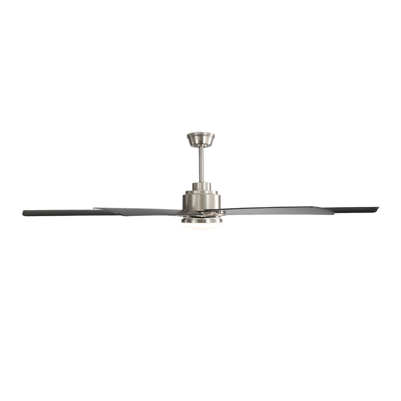 66'' Modern Ceiling Fan With 8Blades,Adjustable LED Light,Remote Control Reversible Motor, Nickel