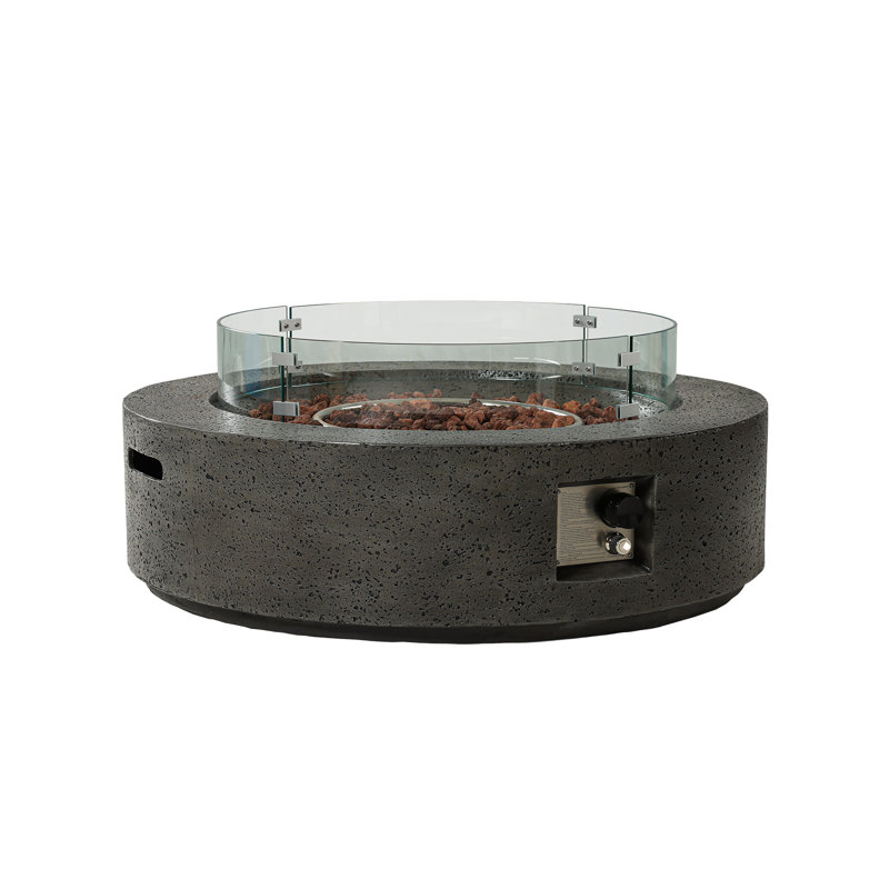 Langport Concrete Propane Fire Pit Table, Brown