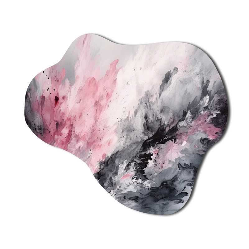 «Evolving In Pink Grey», reproduction d'art géométrique abstraite, H 28 po x l 25 po