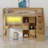 Space-Saving Multifunctional Wooden Loft Bed Frame With Desk, Stairs, Bookshelf And Storage Drawers-119926317