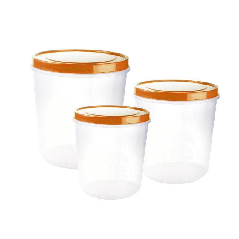 Ensemble de 3 contenants ronds Super Seal, Orange