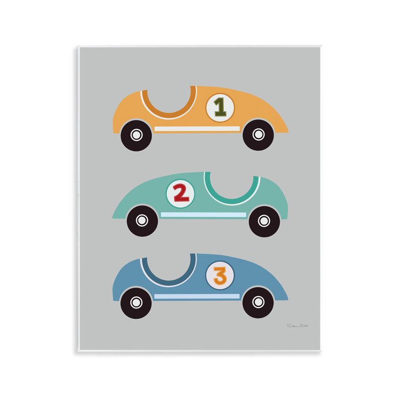 Plaque murale Vroom Race Cars, design par Susan Ball