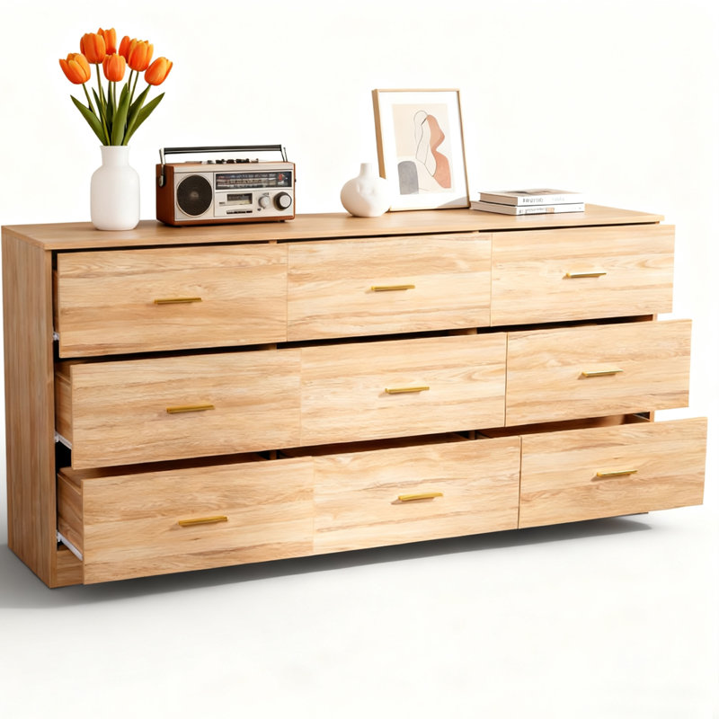 Commode d'appoint 9 tiroirs Kiote, Brun