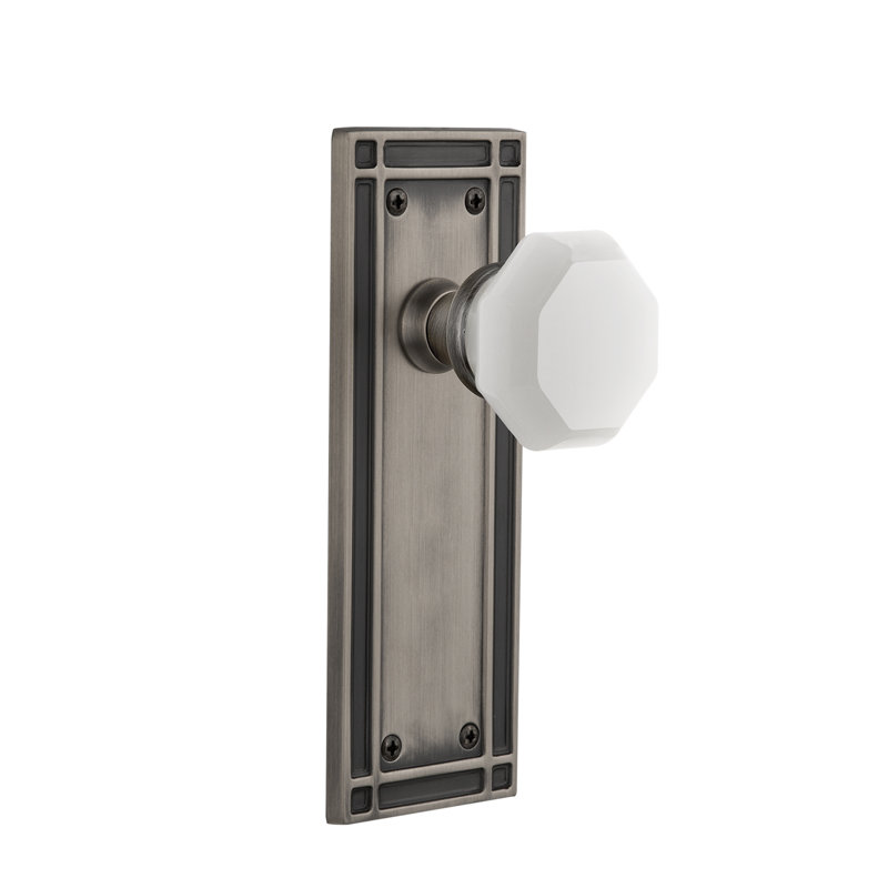 Mission Plate with Waldorf White Milk Knob, Antique Pewter
