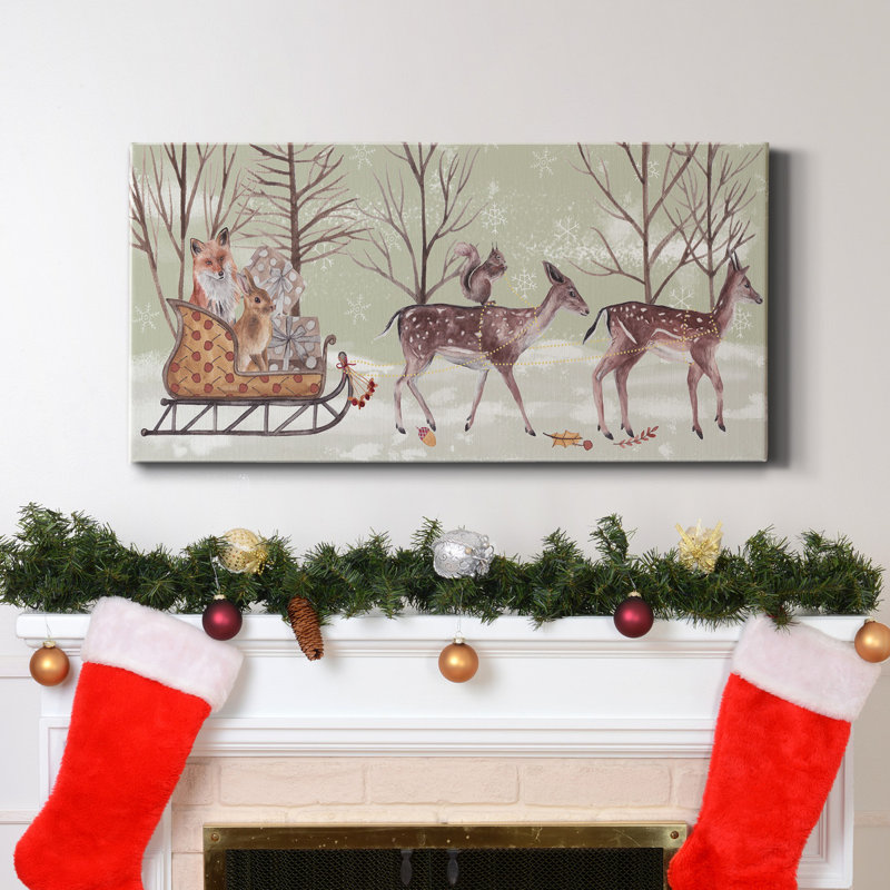 Toile tendue avec châssis de la collection Christmas Time Collection Premium, H 20 po x l 40 po x P 1,5 po