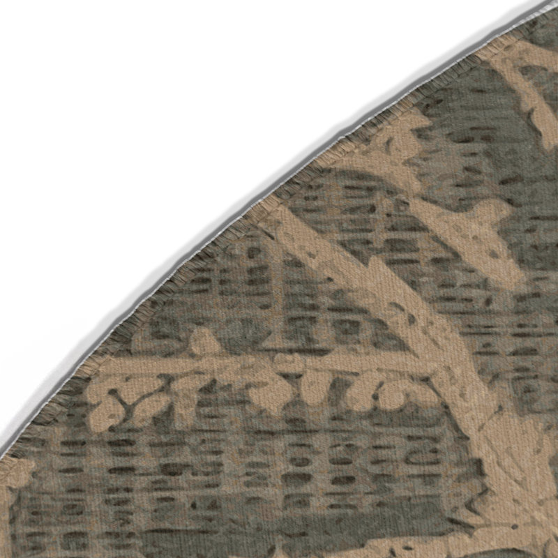 Tapis intérieur et extérieur gris Nature, Rond 5 pi
