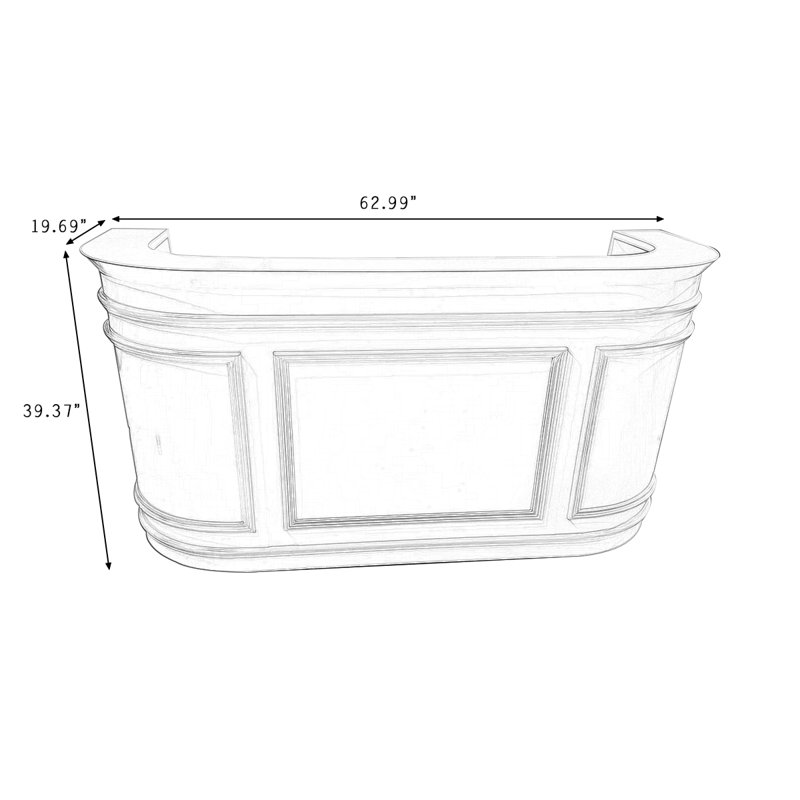Bureau de réception rectangulaire Modern, 62.99