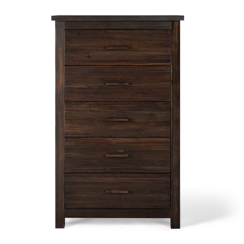 Commode à tiroirs en bois massif brun