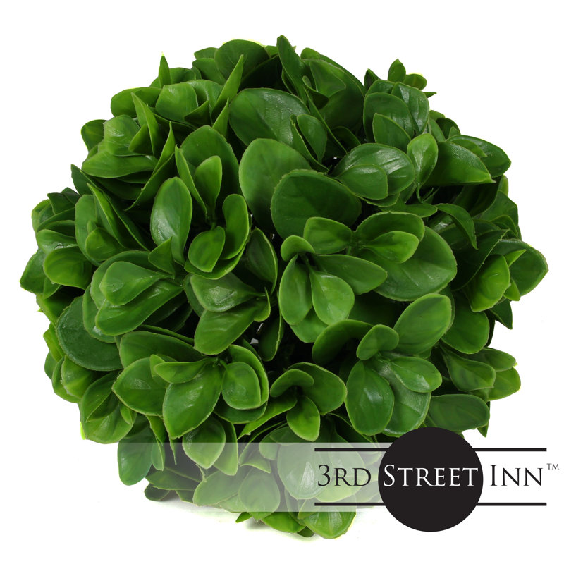 Small Green Plastic Topiary Ball for Indoor/Outdoor Decor