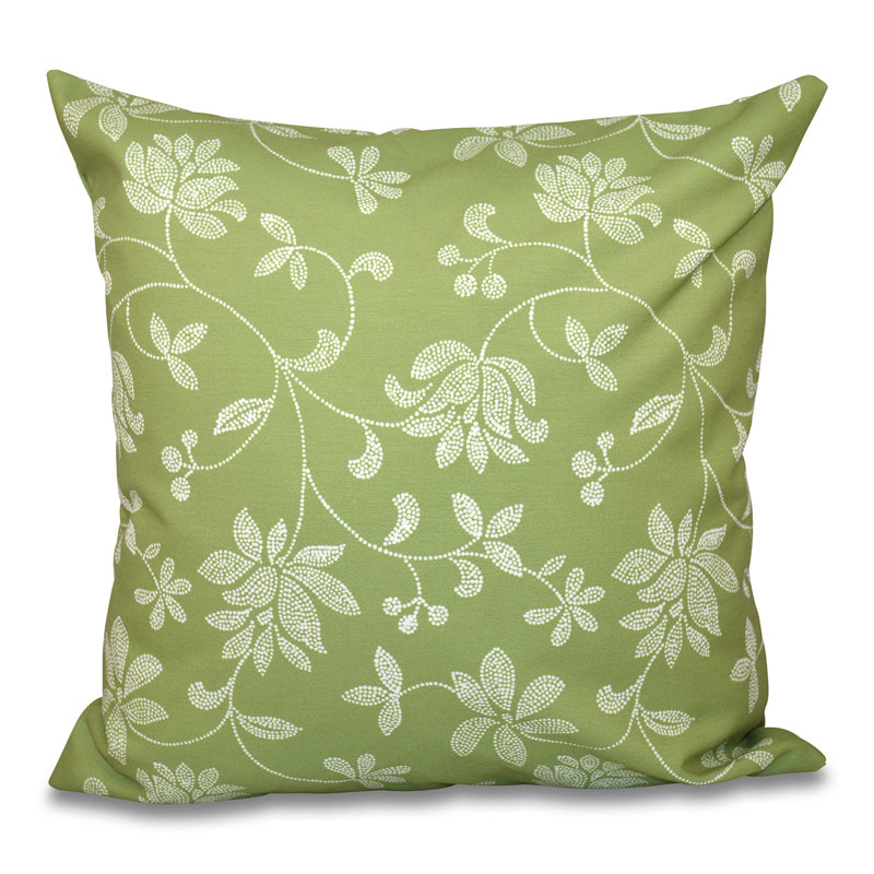 Housse et insert de coussin d'extérieur carré Botanical Blooms, 26 po x 26 po, Vert, Duvet synthétique
