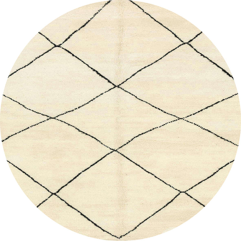 Geometric Indoor Rug, Round 4'