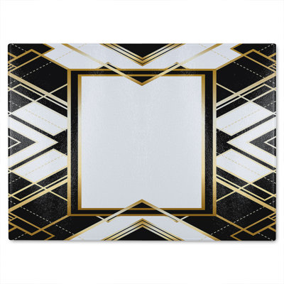 Art Deco Frame Glass Chopping Board