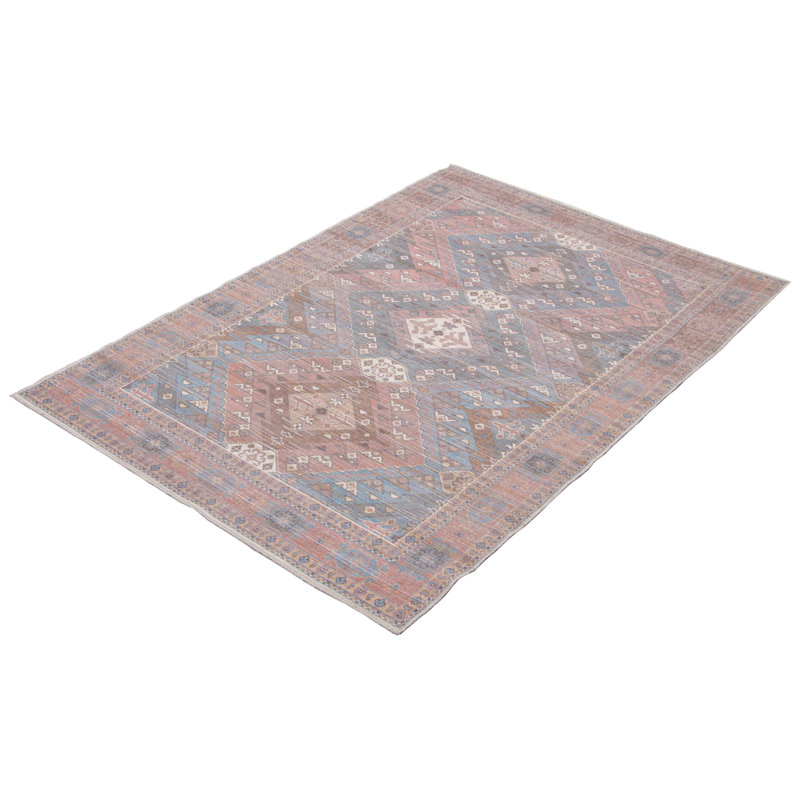 Tapis bleu clair à tissage plat Jaiceion, Rectangle 7 pi 8 po x 10 pi