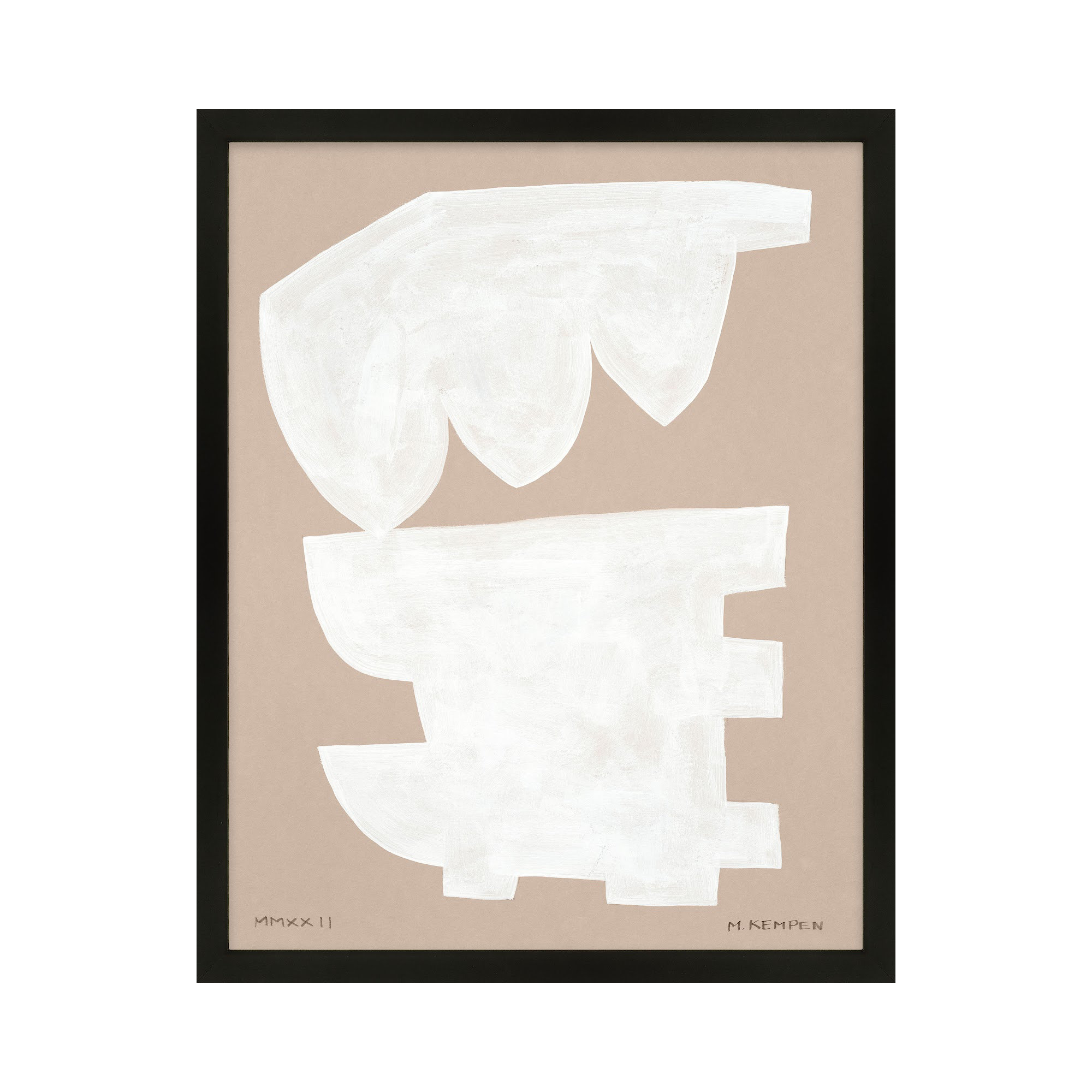 Modules In White 1 by Michael Kempen, Black Framed, 30" W x 38" H
