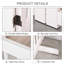 Barrière pour animaux 4 panneaux autoportante pliable avec pieds de support, blanc