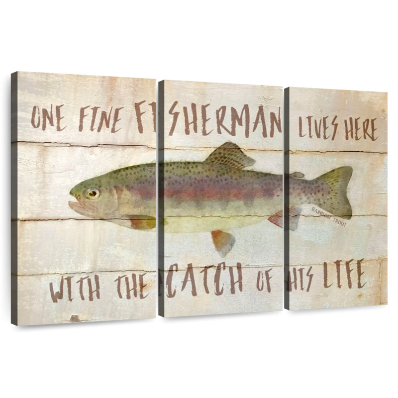 Tergel Fisherman Lives In His Catch, 28" H x 45" W