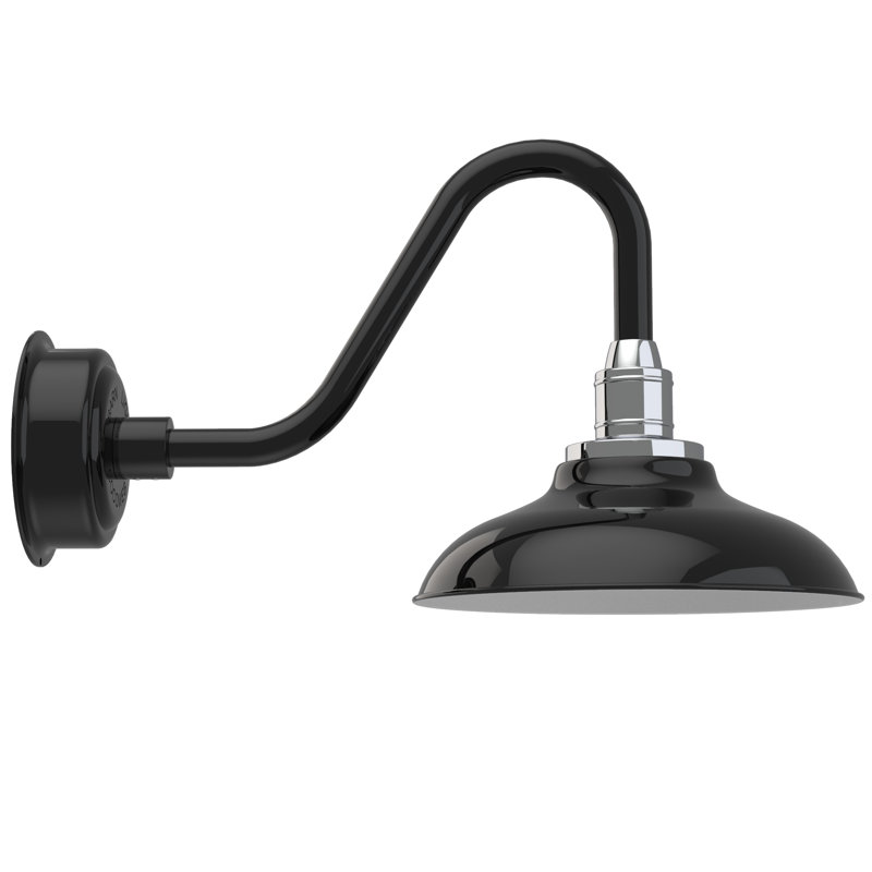 Luminaire de grange d’extérieur Ludwicka, Noir, H 13,12 po x l 12 po x P 22,25 po