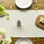 Chemin de table beige à pampilles, mélange de lin bohème, décoration de table de cuisine de style campagnard rustique