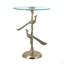 Table d'appoint paon 17,7 x 17,7 x 24 po avec plateau rond en verre