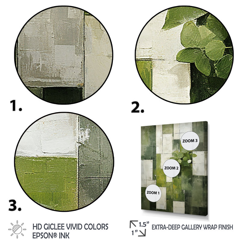 Plantes vertes écologiques Symphony III - Botanicals, art mural, Cadre flottant noir, H 20 po x l 12 po x P 1 po