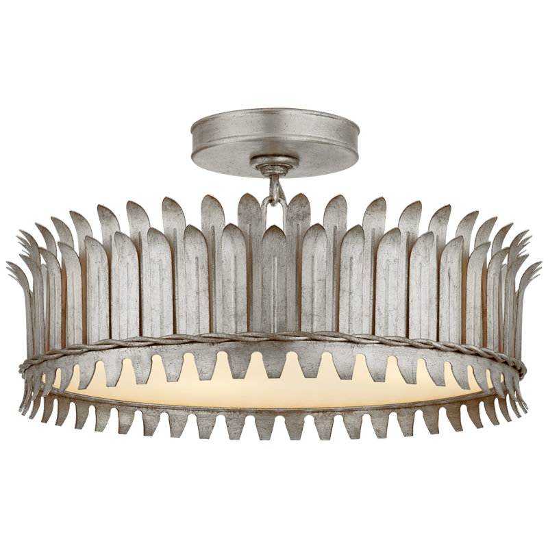 Suzanne Kasler Leslie 16" Semi-Flush, Burnished Silver Leaf