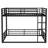 Metal Queen over Queen Bunk Bed for Teens & Adults, Space-Saving, Noise-Reduced, No Box Spring Needed, Black-586157211
