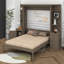 Grand lit escamotable avec bureau, tablettes et armoires ouvertes, lit escamotable pliable en bois avec poste de travail et tiroirs-121886218