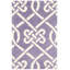 Tapis mauve / ivoire en laine touffeté à la main à motif géométrique Swallow-19276248