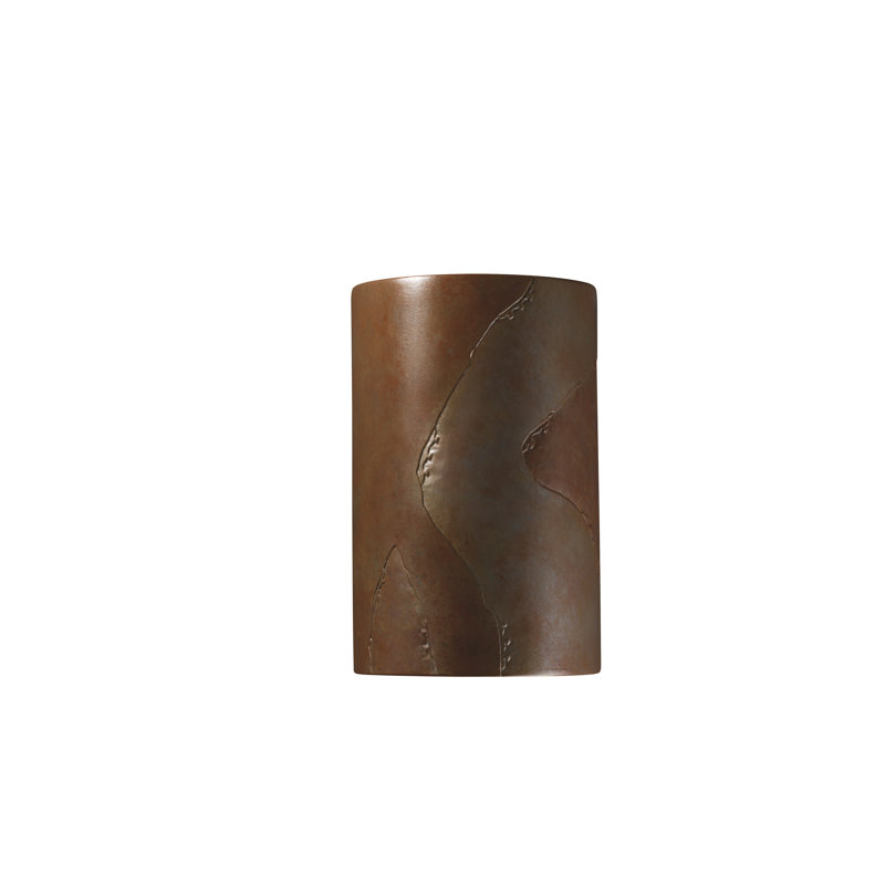 Applique murale 1 lumière Pacursa, H 9,5 po x l 5,75 po x P 4,5 po, Ardoise rouge Tierra, Incandescente (non incluse)