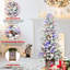 Arbre de Noël 4 pi avec lumières à DEL multicolores et base brillante, 396 pointes, pommes de pin, assemblage facile-779658847