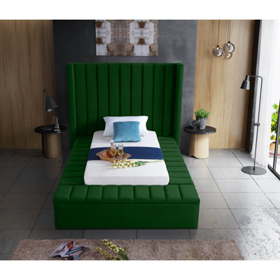 Lit plateforme tapissier avec rangement Rick