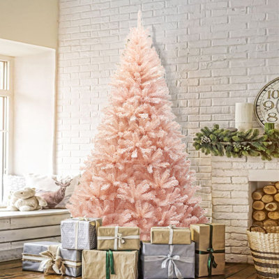 Arbre de Noël rose en pin et cachemire