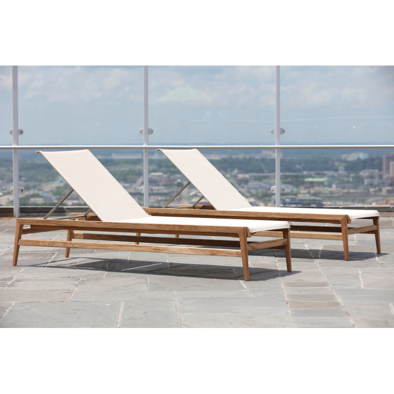 Coast Reclining Chaise Lounge, Natural Teak/Canvas Sling