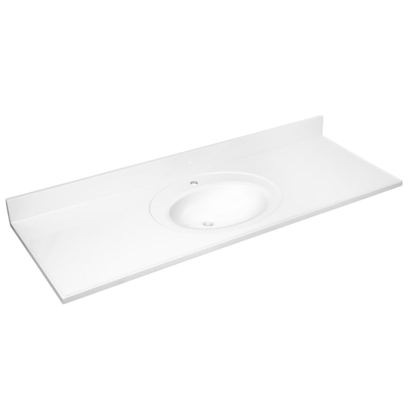 Dessus de meuble-lavabo en marbre de culture avec dosseret, Simple